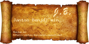 Jantso Benjámin névjegykártya
